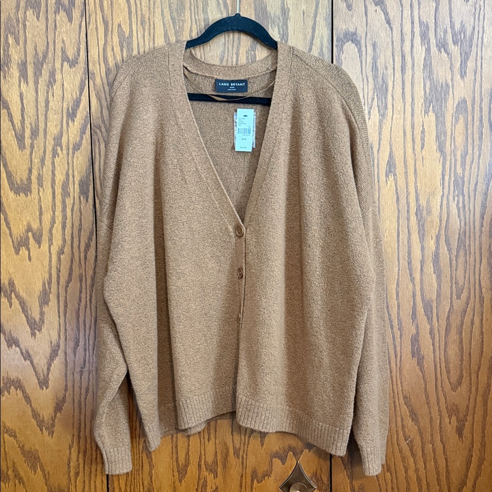 Lane Bryant Camel Brown Cardigan Size 26/28 NWT Plus Size
